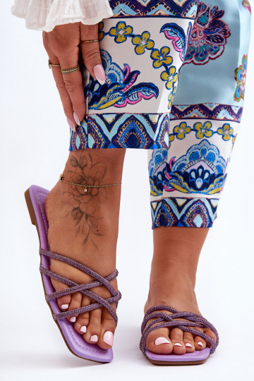 Chinelos com tiras I Roxo Leomi 2