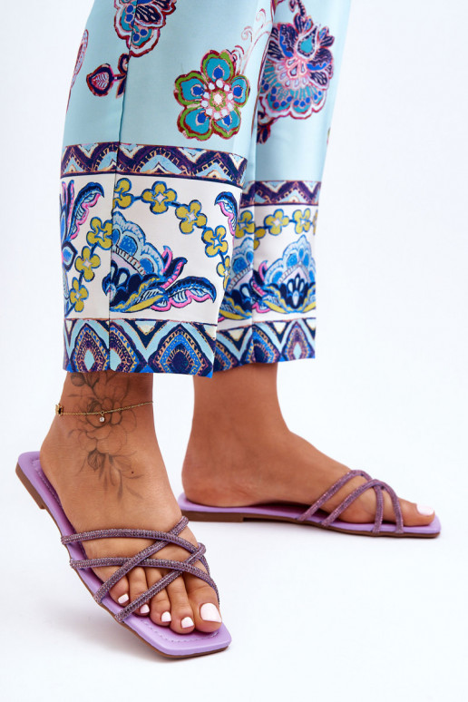 Chinelos com tiras I Roxo Leomi Chinelos com tiras I Roxo Leomi