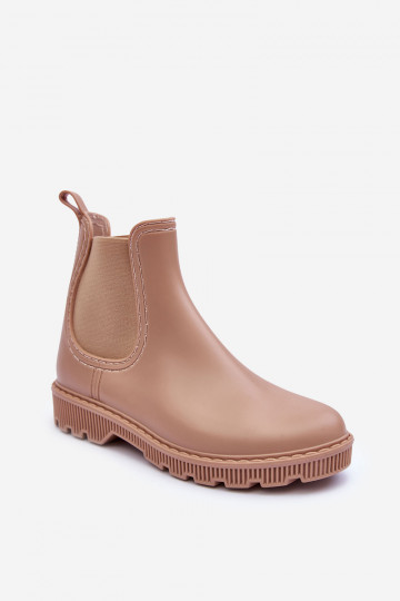 Helinca, botas de borracha fosca do modelo resistente, cor bege