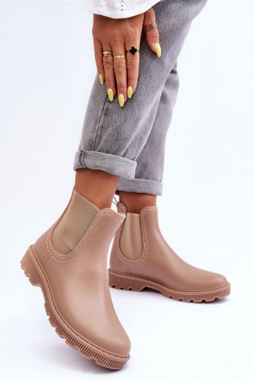 Helinca, botas de borracha fosca do modelo resistente, cor bege 2
