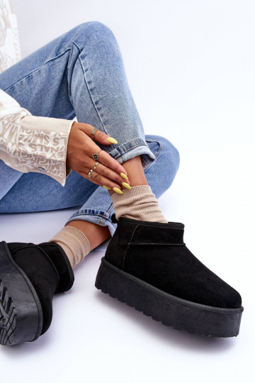 botas de neve em camurça com plataforma em Corcoran preto