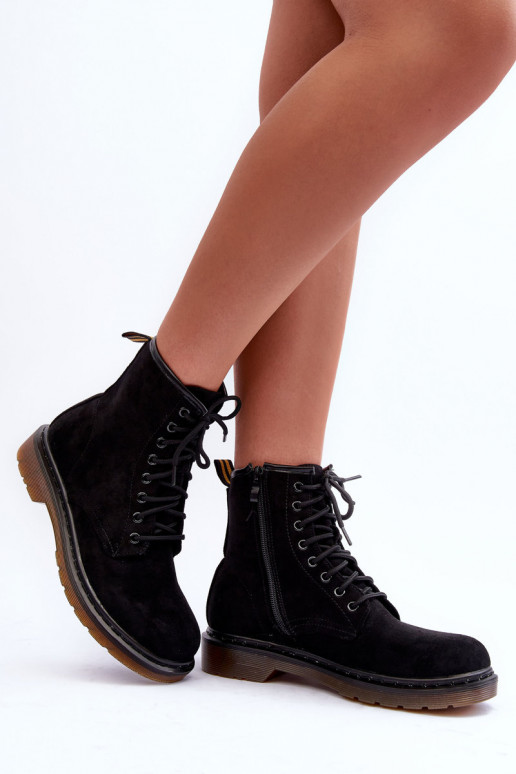 Botas de camurça com salto largo preto Asteoris Botas de camurça com salto largo preto Asteoris