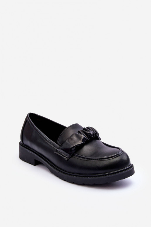 Sapatos mocassim com salto largo preto S.Barski HY335