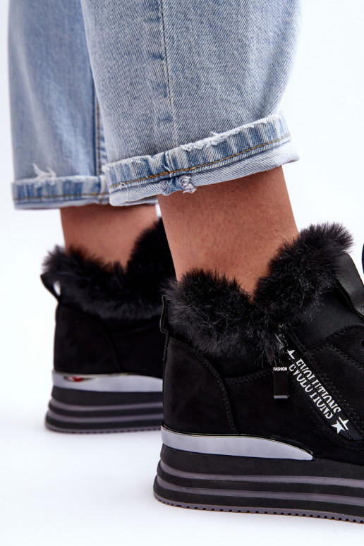 tênis plataforma com pele em preto Jamarie tênis plataforma com pele em preto Jamarie