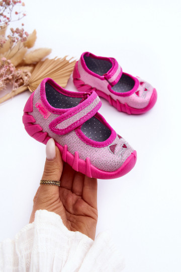 Sapatos/chinelos com brilho Befado 109P235 rosa 2