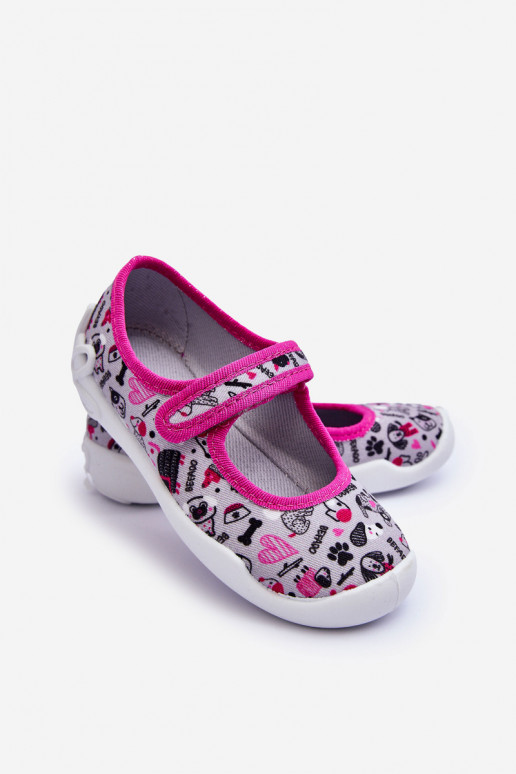 Chinelos/sapatilhas infantis Befado 114X521 cor cinza-rosa Chinelos/sapatilhas infantis Befado 114X521 cor cinza-rosa