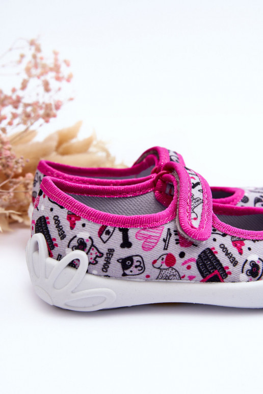 Chinelos/sapatilhas infantis Befado 114X521 cor cinza-rosa Chinelos/sapatilhas infantis Befado 114X521 cor cinza-rosa