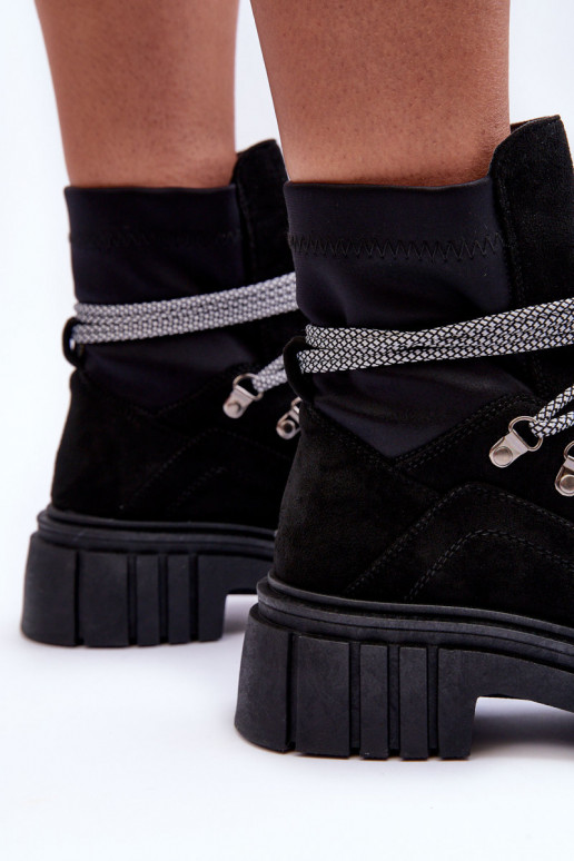 Botas de camurça com atacadores na cor preta Acorn Botas de camurça com atacadores na cor preta Acorn