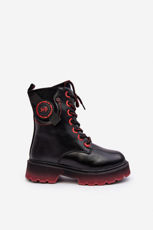 Botas infantis quentes na cor preta Askya