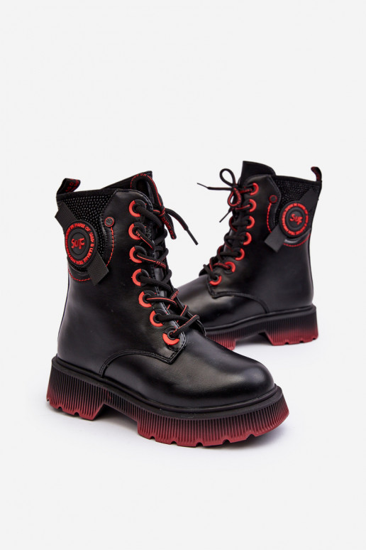 Botas infantis quentes na cor preta Askya