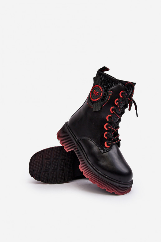Botas infantis quentes na cor preta Askya