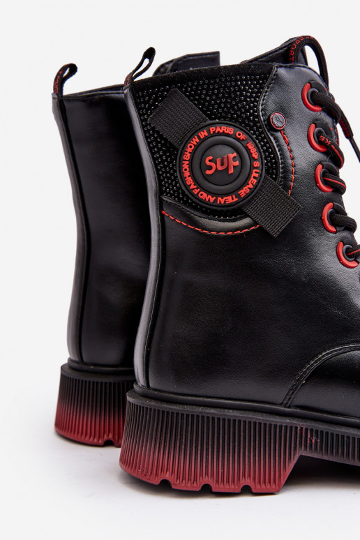 Botas infantis quentes na cor preta Askya