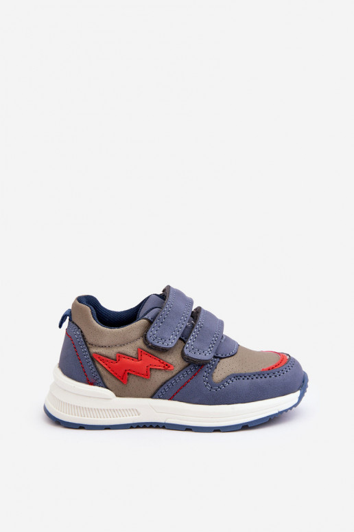sapatos Tênis infantil com fechos adesivos cor azul Hemmani