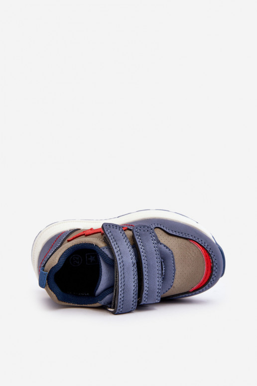 sapatos Tênis infantil com fechos adesivos cor azul Hemmani