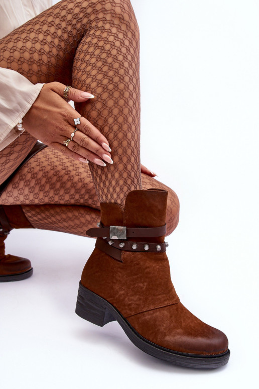 Botas aquecidas com salto na cor marrom Effie Botas aquecidas com salto na cor marrom Effie