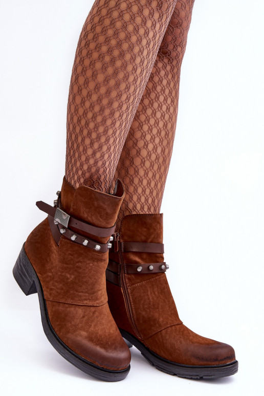 Botas aquecidas com salto na cor marrom Effie Botas aquecidas com salto na cor marrom Effie