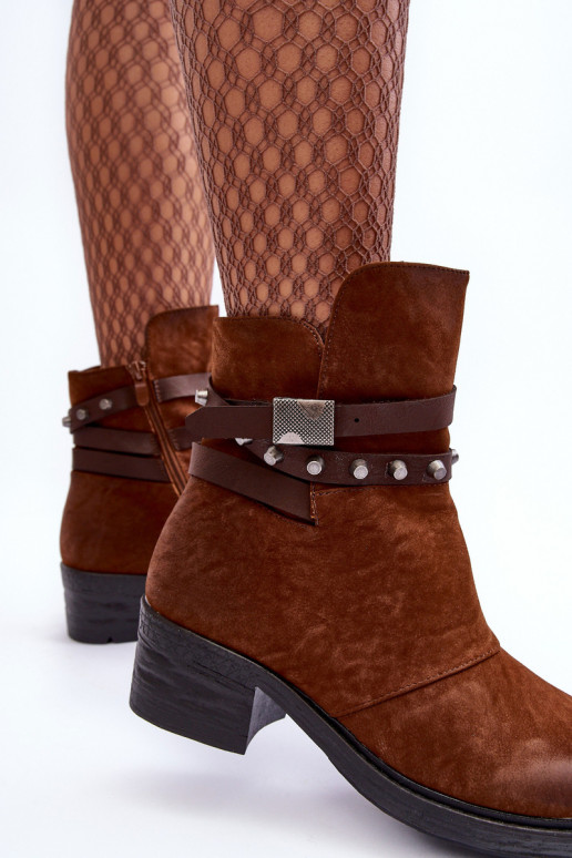 Botas aquecidas com salto na cor marrom Effie Botas aquecidas com salto na cor marrom Effie