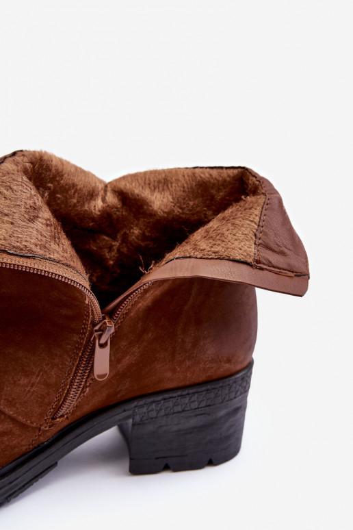 Botas aquecidas com salto na cor marrom Effie Botas aquecidas com salto na cor marrom Effie