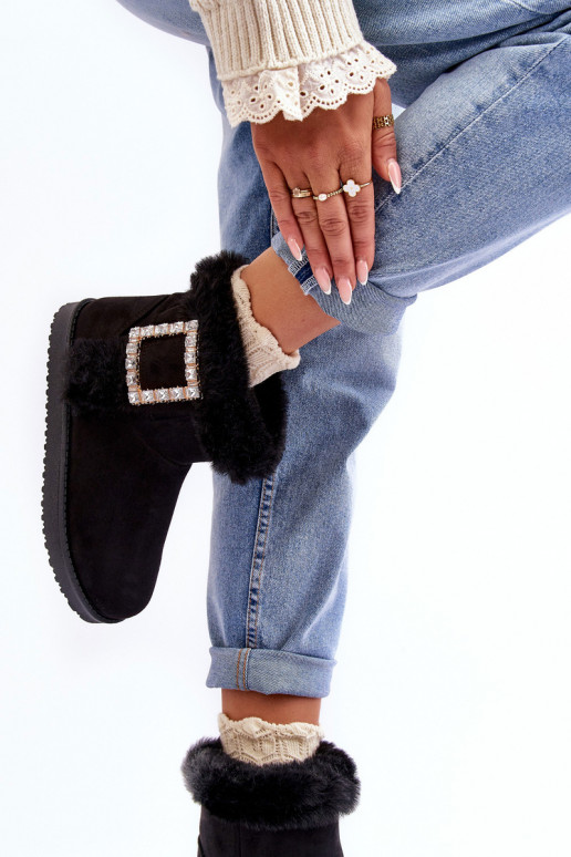 botas de neve aquecidas com fivelas na cor preta Dulca botas de neve aquecidas com fivelas na cor preta Dulca