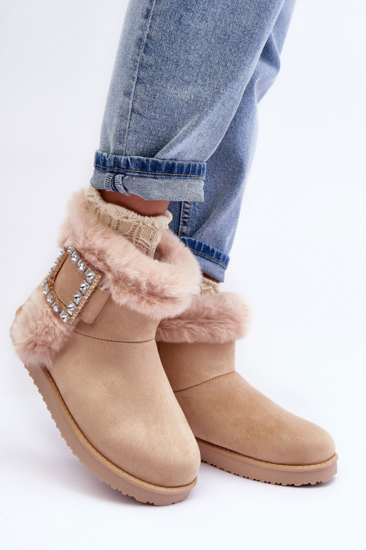 botas de neve aquecidas com fivelas bege Dulca