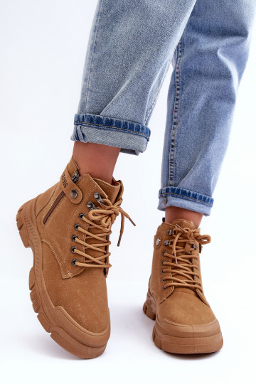 botas femininas aquecidas em camurça marrom Jailina 2