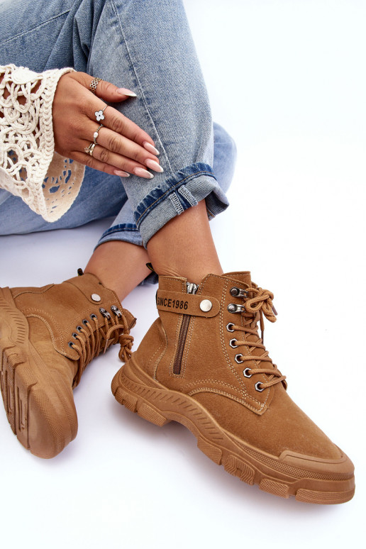 botas femininas aquecidas em camurça marrom Jailina botas femininas aquecidas em camurça marrom Jailina