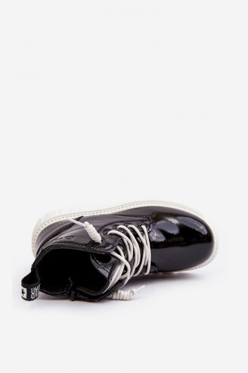 Botas aquecidas com efeito verniz infantil Big Star MM374147 cor preta 2