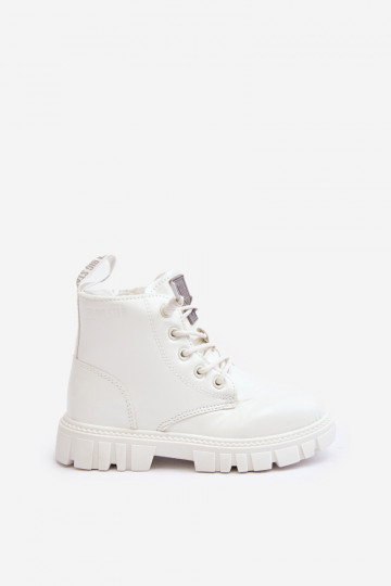 Botas aquecidas com efeito verniz infantil Big Star MM374142 cor branca