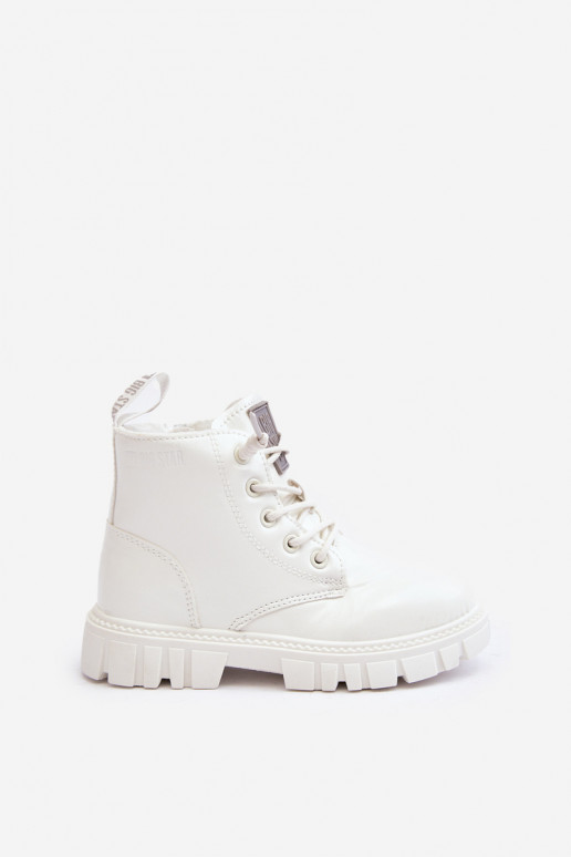Botas aquecidas com efeito verniz infantil Big Star MM374142 cor branca
