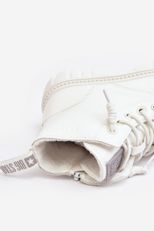 Botas aquecidas com efeito verniz infantil Big Star MM374142 cor branca