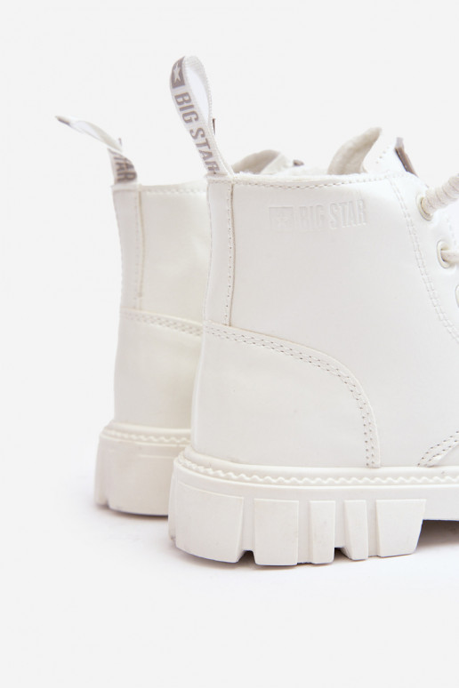 Botas aquecidas com efeito verniz infantil Big Star MM374142 cor branca