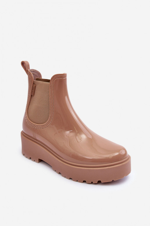 com efeito verniz Sapatos de borracha Botas com plataforma Big Star MM274396 cor bege