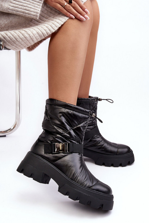 Botas femininas com sola maciça da moda em Werikse preto Botas femininas com sola maciça da moda em Werikse preto
