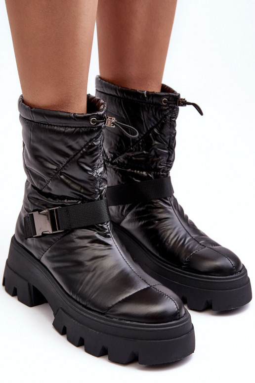 Botas femininas com sola maciça da moda em Werikse preto Botas femininas com sola maciça da moda em Werikse preto