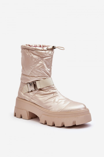 Botas femininas com sola maciça da moda em Werikse bege