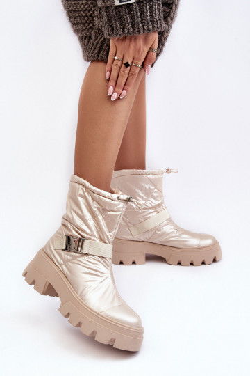 Botas femininas com sola maciça da moda em Werikse bege 2