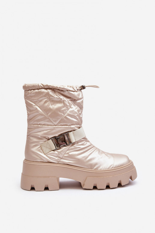 Botas femininas com sola maciça da moda em Werikse bege