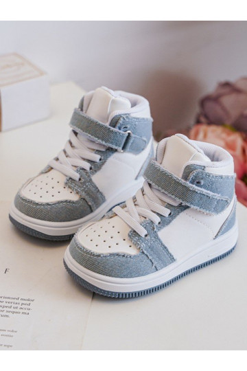 Calçado desportivo infantil Material ganga Cor branco-azul Milara