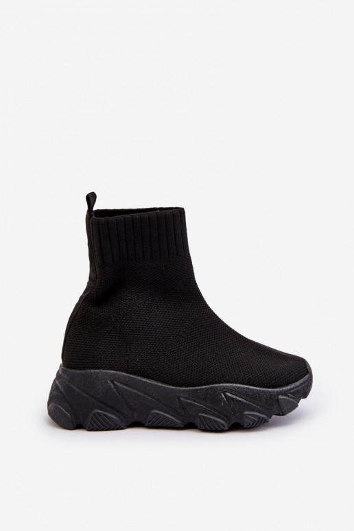 com calçado tipo meia Tênis infantil cor preta Zaelin