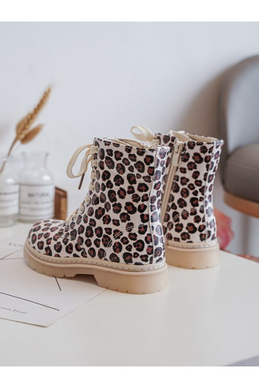 botas infantis aquecidas com zíper cor bege-marrom Dolida