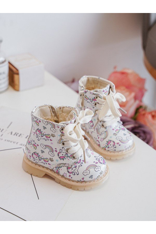 botas infantis aquecidas com zíper cor bege Dolida