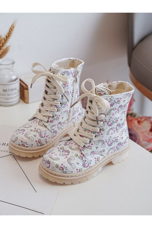 botas infantis aquecidas com zíper cor bege Dolida