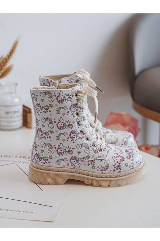 botas infantis aquecidas com zíper cor bege Dolida