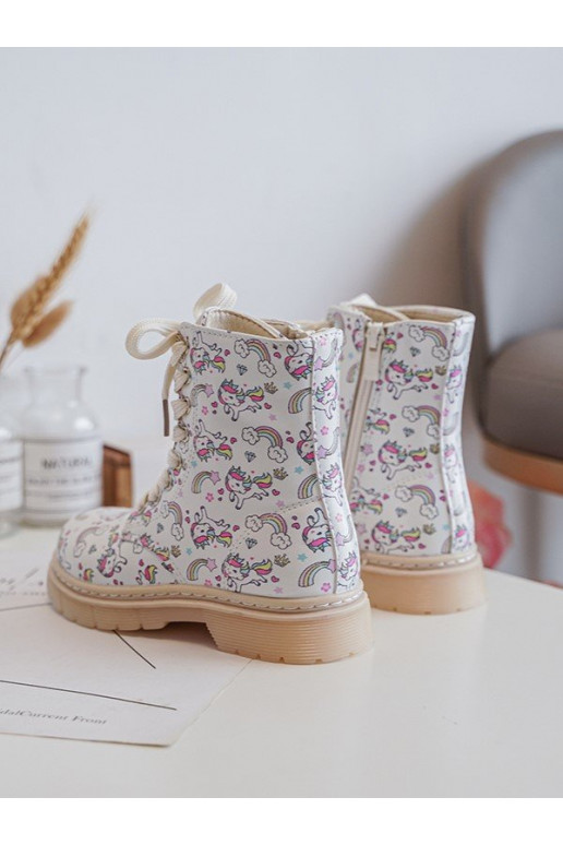 botas infantis aquecidas com zíper cor bege Dolida