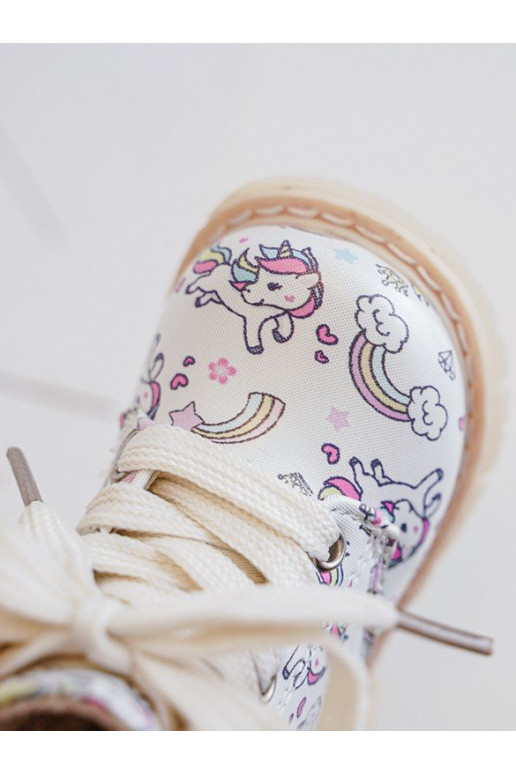 botas infantis aquecidas com zíper cor bege Dolida