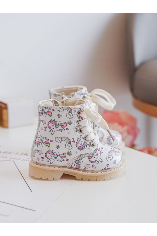 botas infantis aquecidas com zíper cor bege Dolida