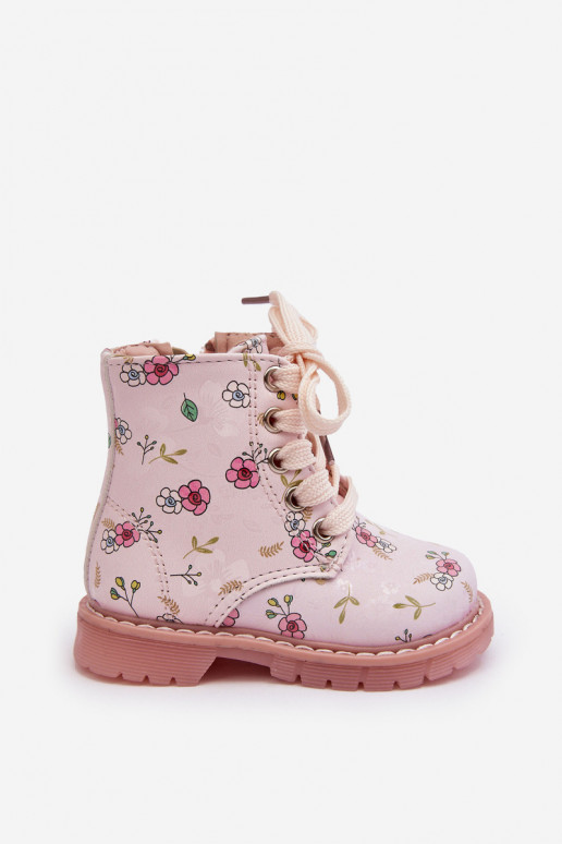 botas infantis aquecidas com zíper cor rosa Dolida