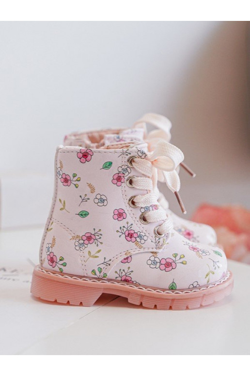 botas infantis aquecidas com zíper cor rosa Dolida