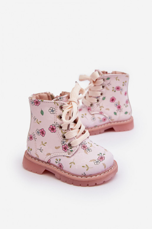 botas infantis aquecidas com zíper cor rosa Dolida