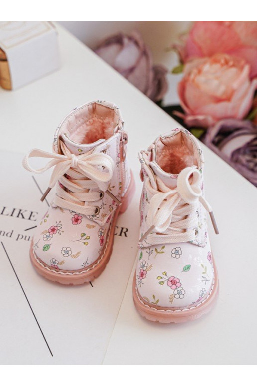 botas infantis aquecidas com zíper cor rosa Dolida